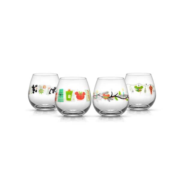 JoyJolt 4 - Piece 15oz. Glass Drinking Glass Glassware Set