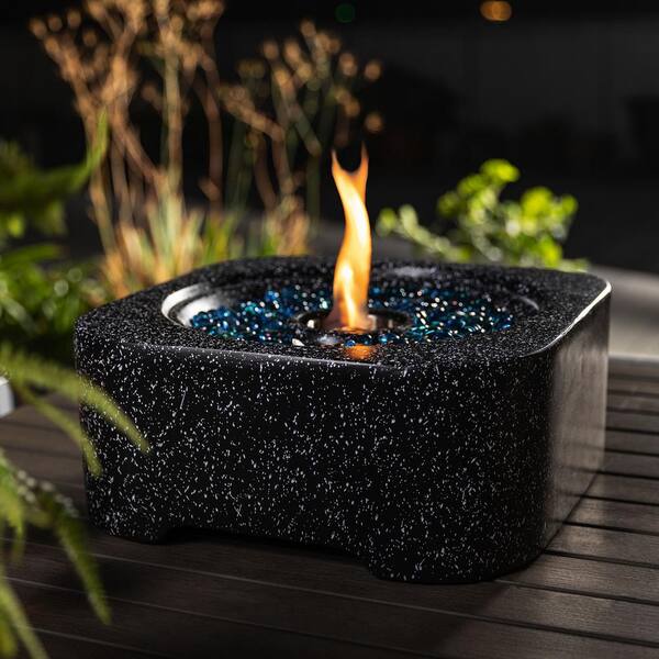 Black Mini Fire Pit, Tabletop Fireplace, Outdoor popular Fire Pit, Concrete Fire Pit, Indoor Activities, Fire Glass or Lava Rock