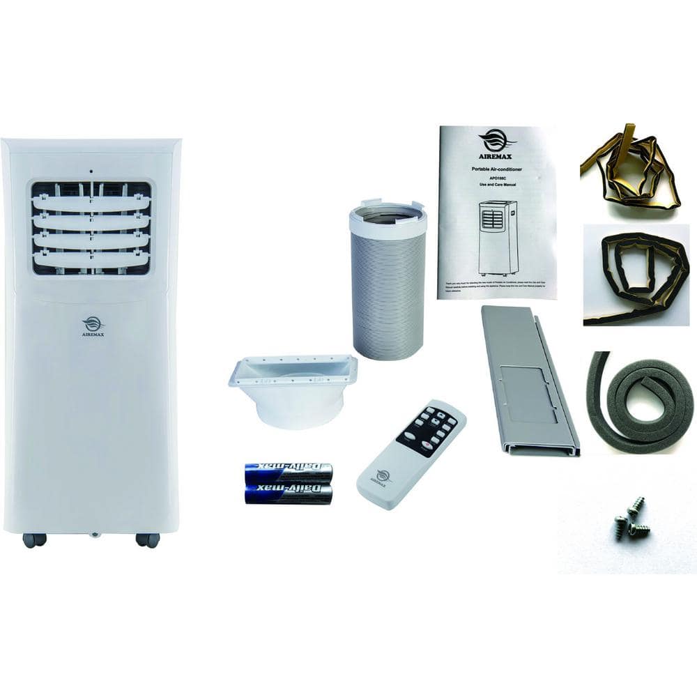 AireMax 10,000 BTU White Portable Air Conditioner with Remote