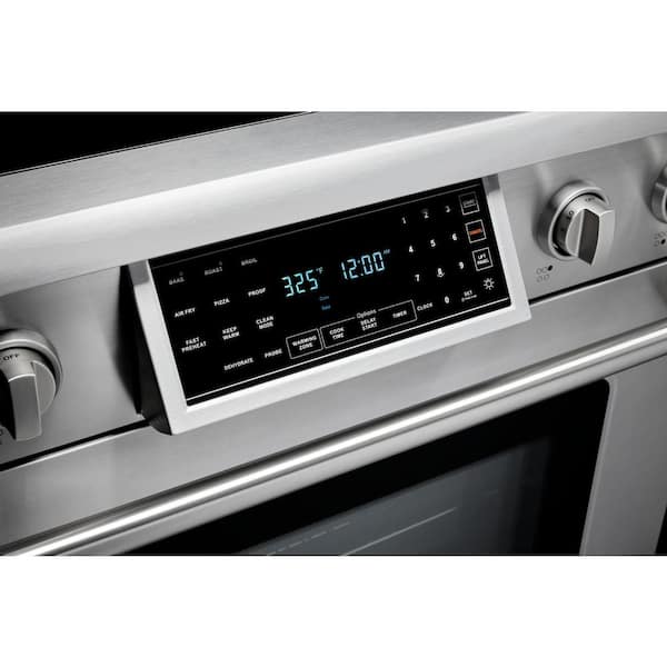 Tilt Panel 36 in. 5 Elements Freestanding Electric Range with Self-Cleaning Air Fry Convection Oven in Stainless Steel