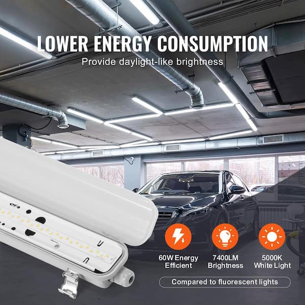 SVOPES 4FT. 4-Pack Vapor Tight Light 60-Watt 7400 Lumens