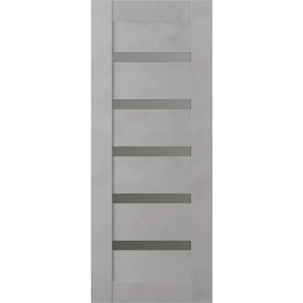 Belldinni Vona 32 in. x 80 in. No Bore Solid Core 5 Lite Frosted Glass Light Urban Finished Wood Composite Interior Door Slab