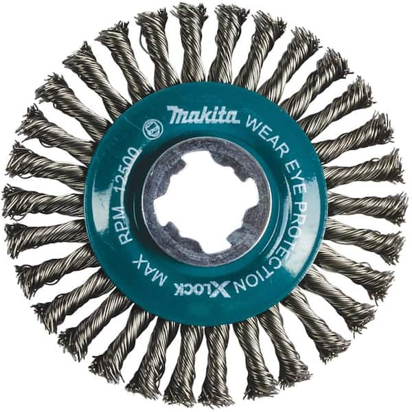 Makita X-Lock Quick Change System 4-1/2 in. Carbon Steel Stringer Bead Twist Wire Wheel