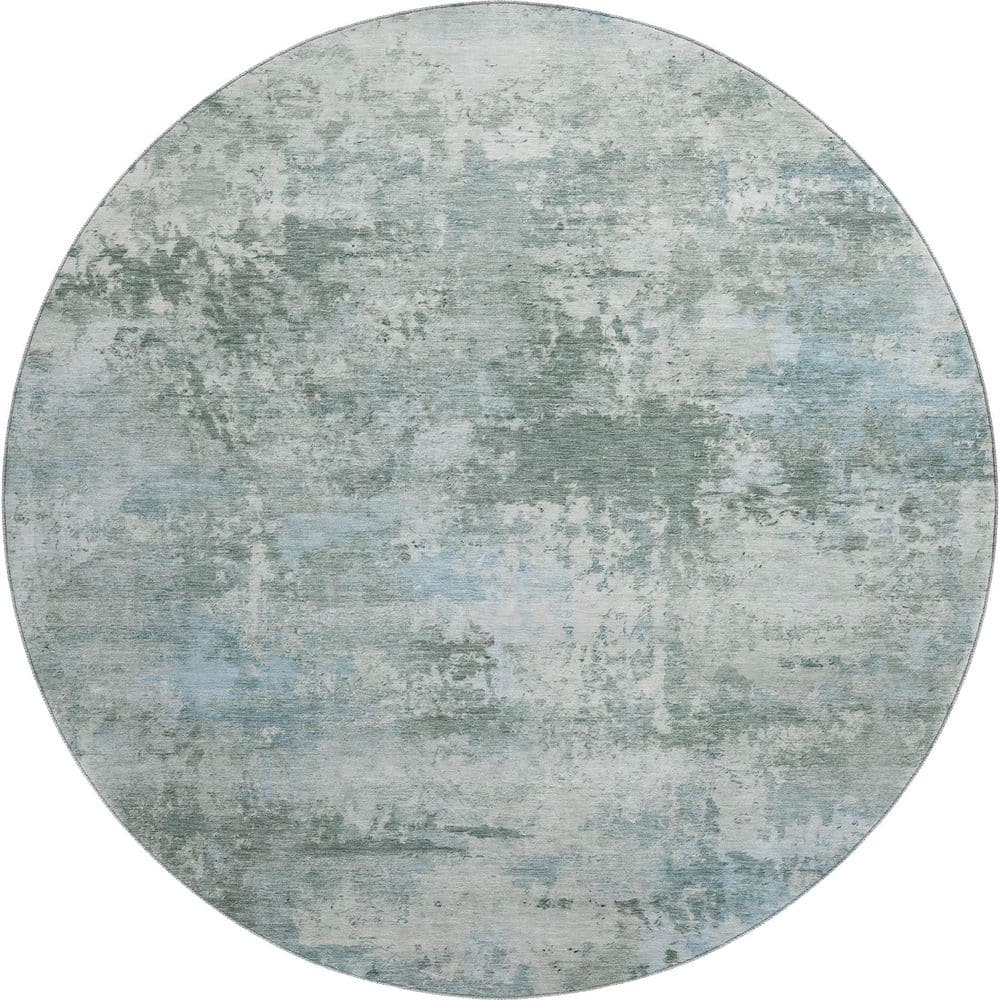 Mayfield Premium Machine Washable Abstract AMF2370 Sage 8 ft. x 8 ft. Round Rug price history on PriceWatchPro