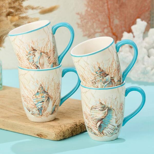 Certified International Escape to the Sea Mugs, Set of 4 - Miscellaneous