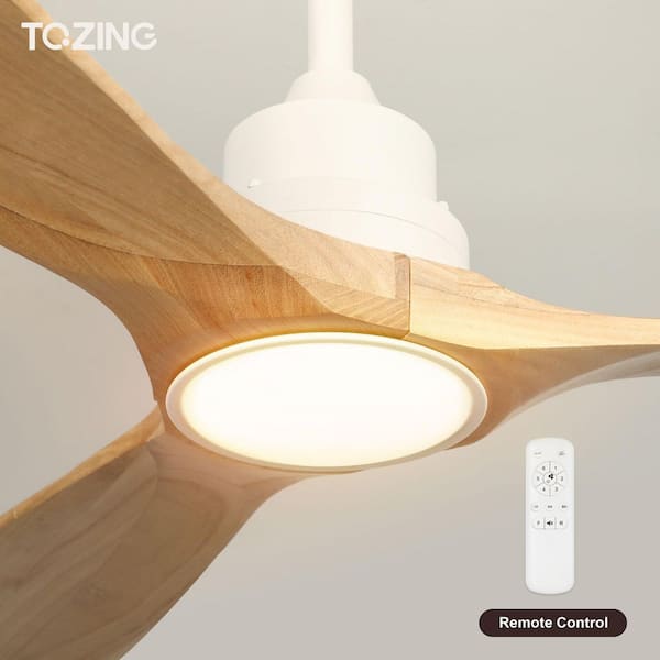 52 in. Smart Indoor Wood Low Profile Standard Semi Flush Mount Ceiling Fan Light with Integrated LED with Remote Bedroom