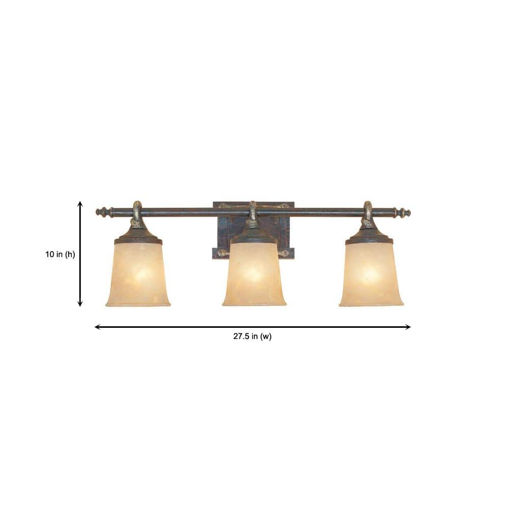 Weathered Saddle Iron 3-Light Bathroom Vanity Fixture