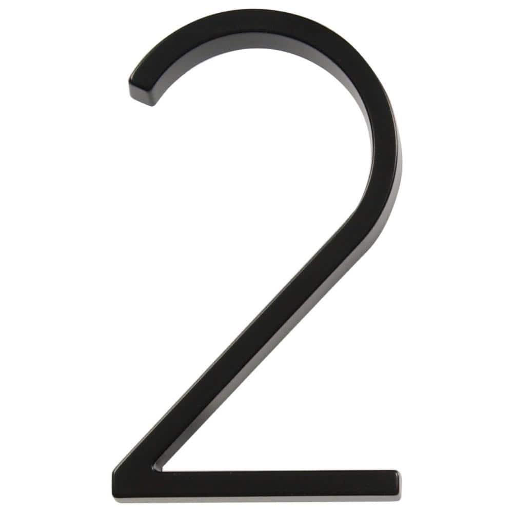 5 in. Black Modern Floating or Flush Metal House Number 2 price history on PriceWatchPro