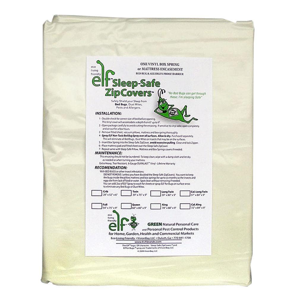 Twin White Vinyl Zippered Box Spring Mattress Protector