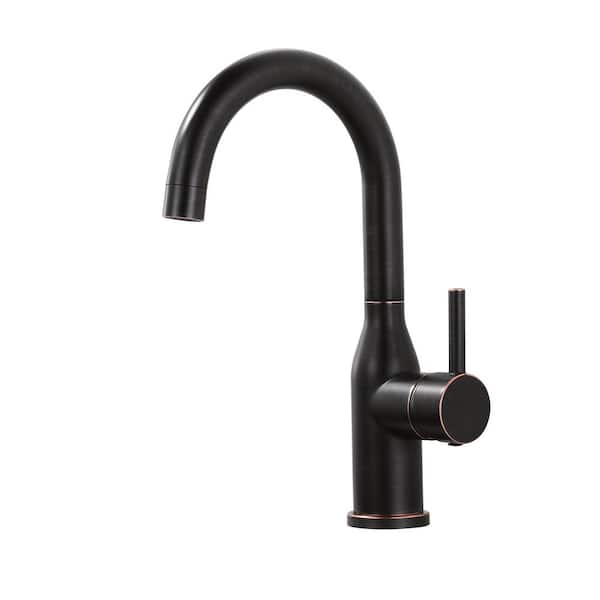 ALEASHA Single Handle Bar Sink Faucet Deckplate Not Included in Oiled-Rubbed Bronze