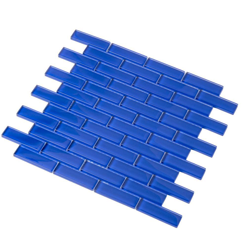 Cobalt Blue Polished Glass Mosaic Tile for Kitchen and Bathroom