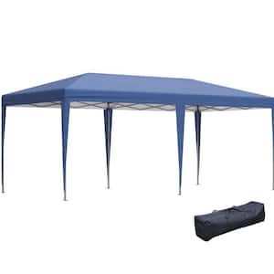 10 ft. x 20 ft. Blue Pop-Up Canopy Tent, Heavy Duty Tents for Parties, Outdoor Instant Gazebo with Carry Bag