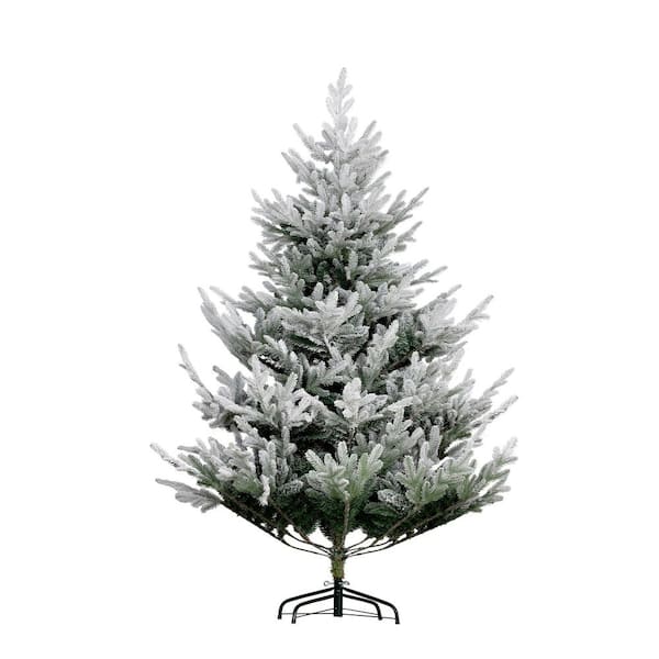 6 ft. Artificial Christmas Tree, Nordic Pine Hinged Xmas Tree with 795 Realistic Branches, Wide Steel Base