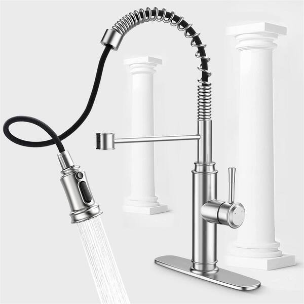 Flg Single Handle Stainless Steel Pull Down Sprayer Kitchen Faucet With Advanced Spray Pull Out 5134