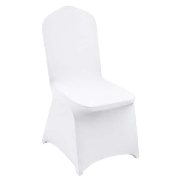 Stretch Spandex Folding Chair Covers, Universal Fitted Chair Cover, Removable Washable Protective Slipcovers (White)