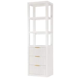 Cádiz 21.7 in. W x 15.7 in. D x 71.9 in. H Floor White Linen Cabinet for Bathroom, Kitchen and Living Room