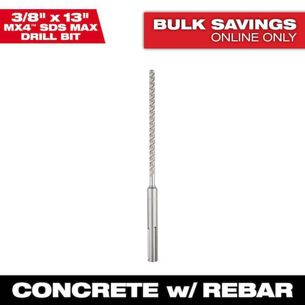 Milwaukee 3/8 in. x 13 in. 4-Cutter SDS-MAX Carbide Drill Bit