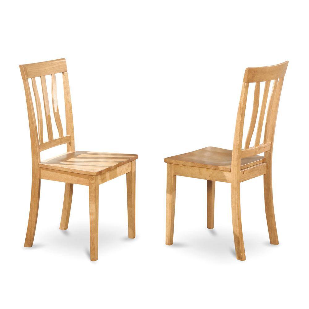 Natural Brown Oak 3-Piece Dining Set with High Back Chairs