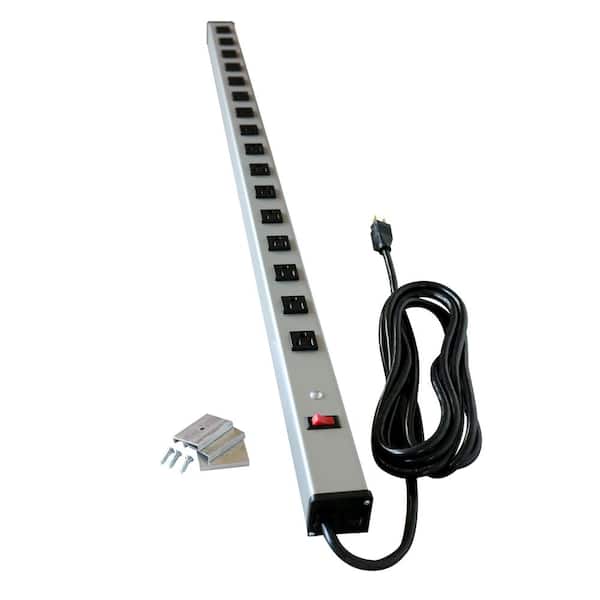 Legrand Wiremold 16-Outlet 15 Amp Industrial Surge Power Strip with Lighted On/Off Switch and 15 ft. Cord