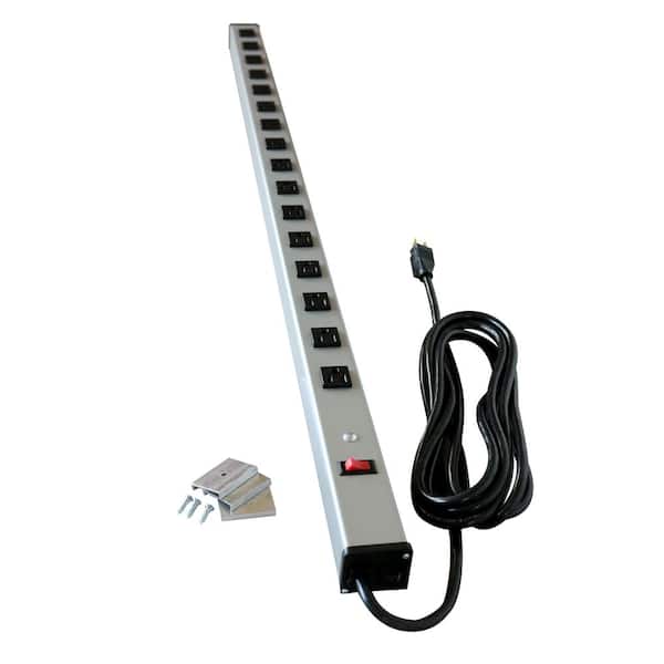 Legrand Wiremold 16-Outlet 15 Amp Industrial Power Strip with Lighted On/Off Switch, 15 ft. Cord