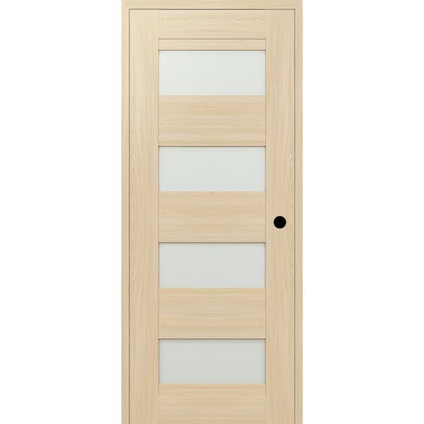 Belldinni 32 in. x 83.25 in. 07-08 Left-Hand 4-Lite Frosted Glass Loire Ash Composite DIY-Friendly Single Prehung Interior Door