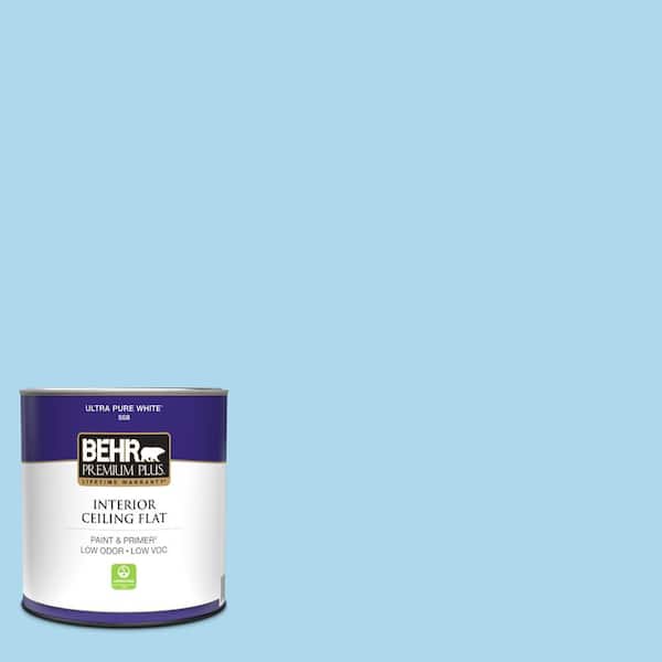 BEHR PREMIUM PLUS 1 qt. #540A-3 Blue Feather Ceiling Flat Interior Paint