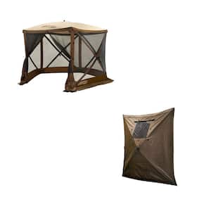 Portable Canopy Shelter Tent, Brown with Quick Set Wind and Sun Panels (3-Pack)