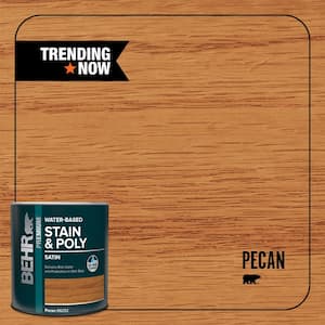 1 qt. #TIS-352 Pecan Satin Semi-Transparent Water-Based Interior Stain and Poly in One