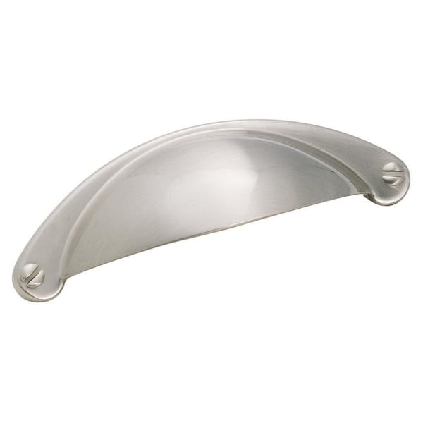 Amerock Cup Pulls Collection 2-1/2 in (64 mm) Satin Nickel Cabinet Cup Pull