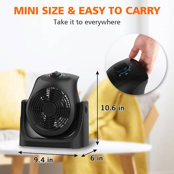 Lifeplus 2-In-1 Portable Electric Ceramic Space Heater and Indoor