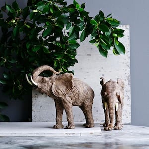 12 in. Polyresin Elephant Decorative Statue