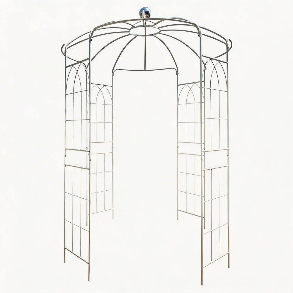 114.2 in. Iron Birdcage Garden Arch Trellis with Powder Coated Finish for Outdoor Wedding and Climbing Plants price history on PriceWatchPro