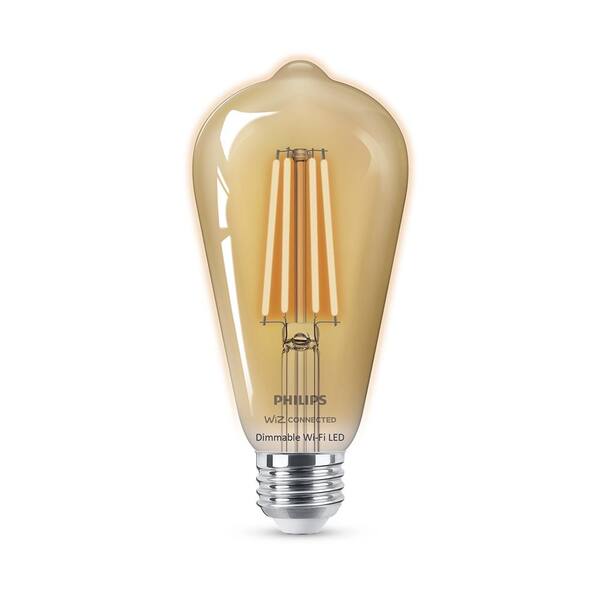 Philips Amber ST19 LED 40-Watt Equivalent Dimmable Smart Wi-Fi Wiz Connected Wireless Light Bulb
