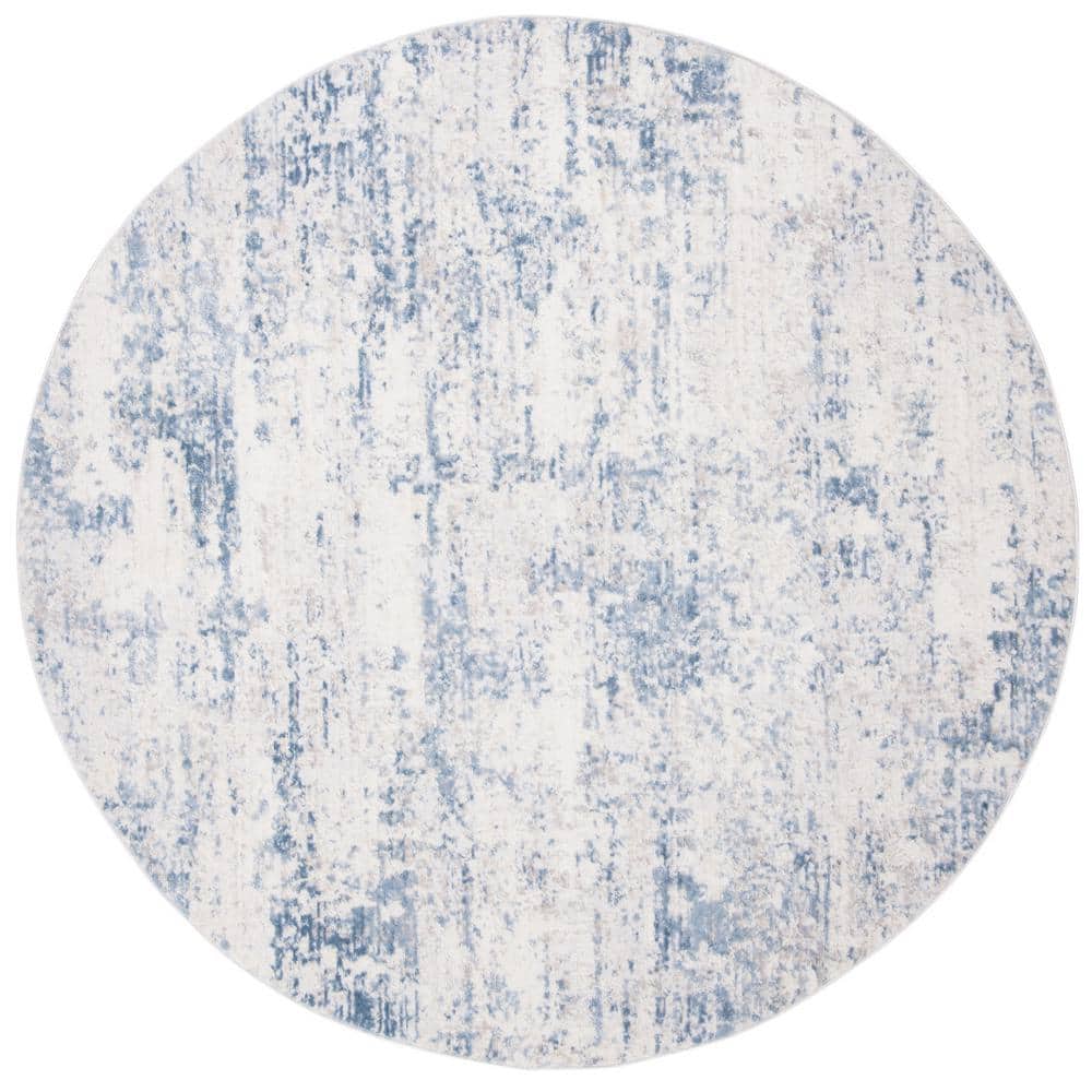 Amelia 11 ft. x 11 ft. Ivory/Blue Abstract Distressed Round Area Rug price history on PriceWatchPro
