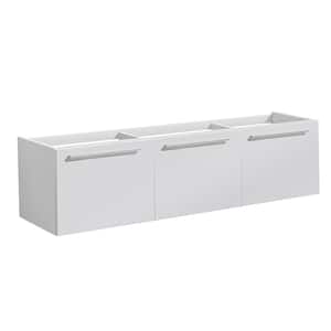 Vista 60 in. Modern Wall Hung Bath Vanity Cabinet Only in White