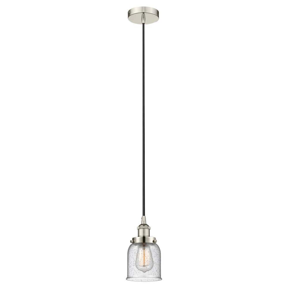 Bell 60-Watt 1-Light Polished Nickel Standard Mini Pendant Light with Seeded Glass Shade, No Bulbs Included price history on PriceWatchPro