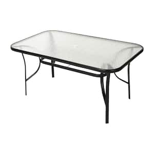 Black Rectangle Steel Outdoor Side Table