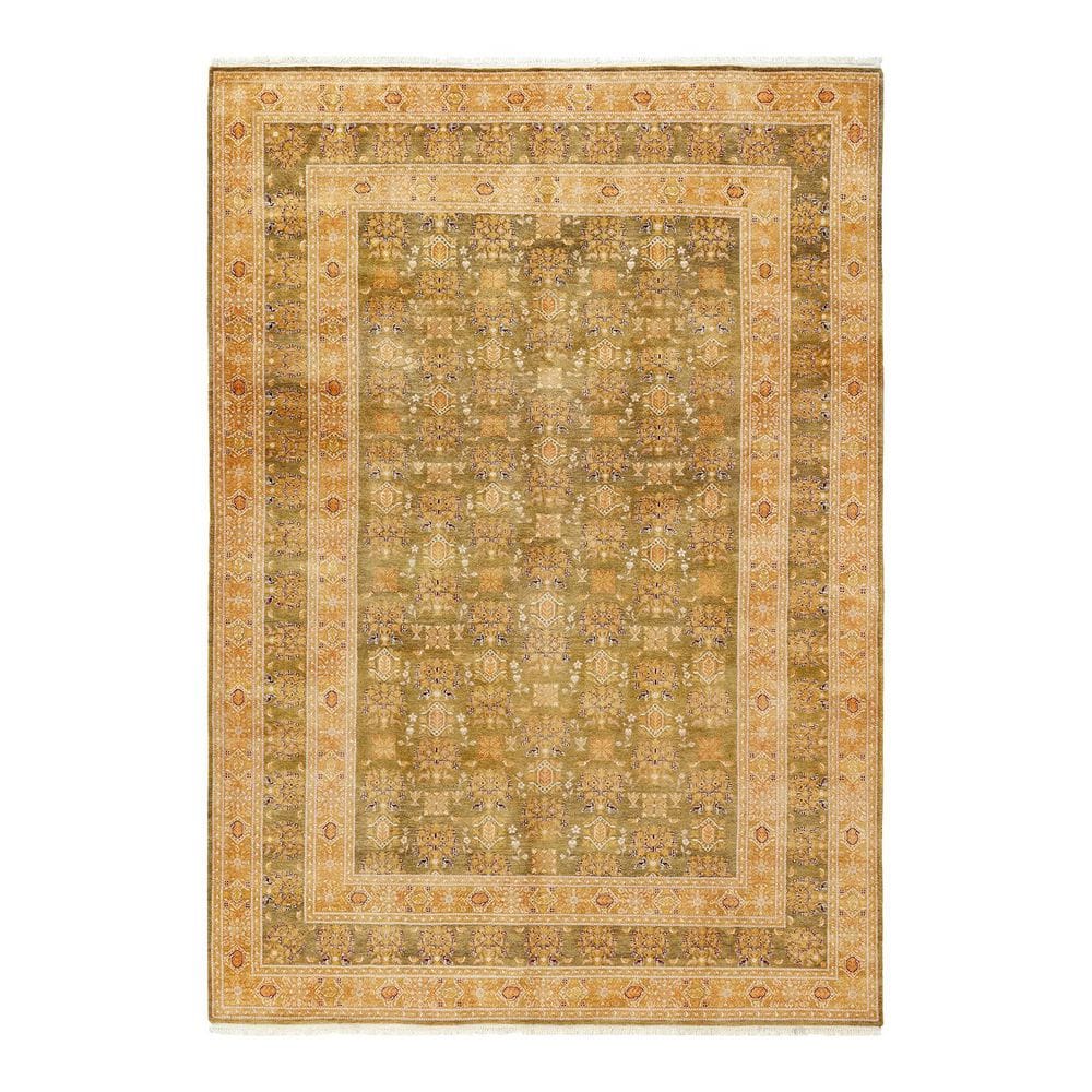 Mogul 6 ft. x 9 ft. Green Oriental Wool Indoor Area Rug price history on PriceWatchPro