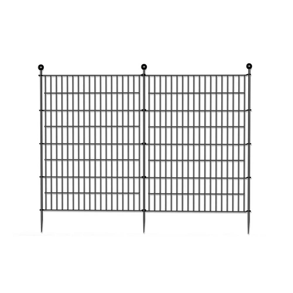 11.8L x 40H Black Metal No Dig Decorative Garden Fence Animal Barrier Outdoor Yard Rustproof 5-Pack price history on PriceWatchPro