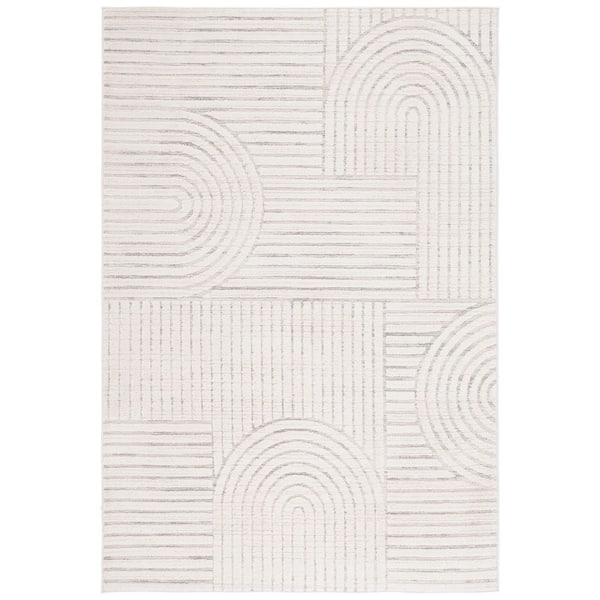 Elmhurst 9 ft. x 12 ft. Ivory/Gray High-Low Geometric Area Rug