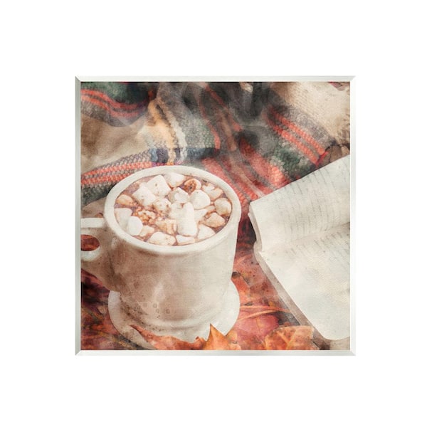 Stupell Industries Autumn Cocoa and Book by LSR Design Studio 1-Piece Unframed Graphic Print Food Poster Art Print 12 in. x 12 in.
