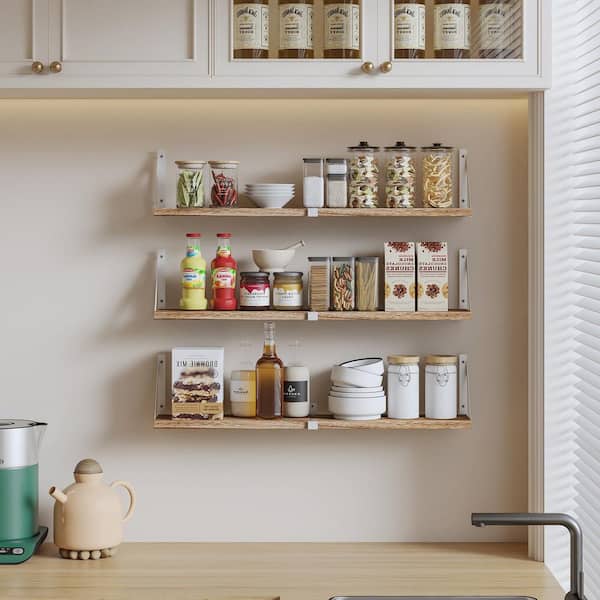 33 in W x 6 in Wall Mounted Shelves for Living Room, Kitchen Organization, Decorative Wall Shelf