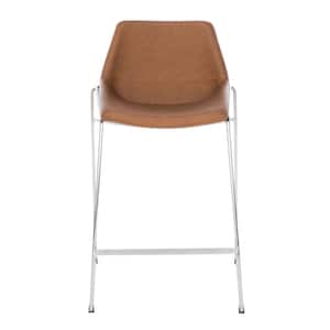 Alexis 27 in. Brown/Black Low Back Counter Stool