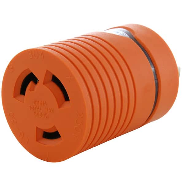 Plug Adapter L6-20P 20 Amp 250-Volt Male Plug to L6-30R 30 Amp Female Connector