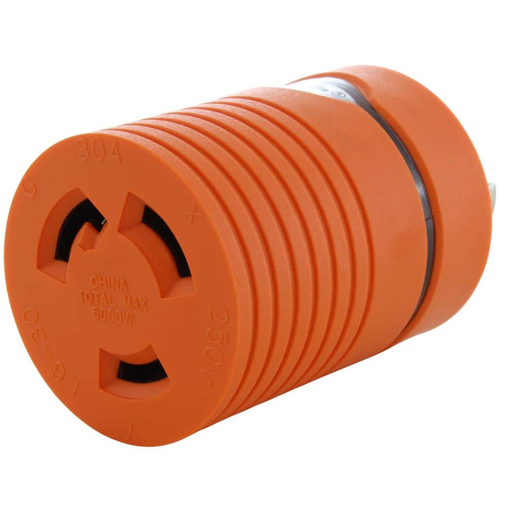 Plug Adapter L6-20P 20 Amp 250-Volt Male Plug to L6-30R 30 Amp Female Conne