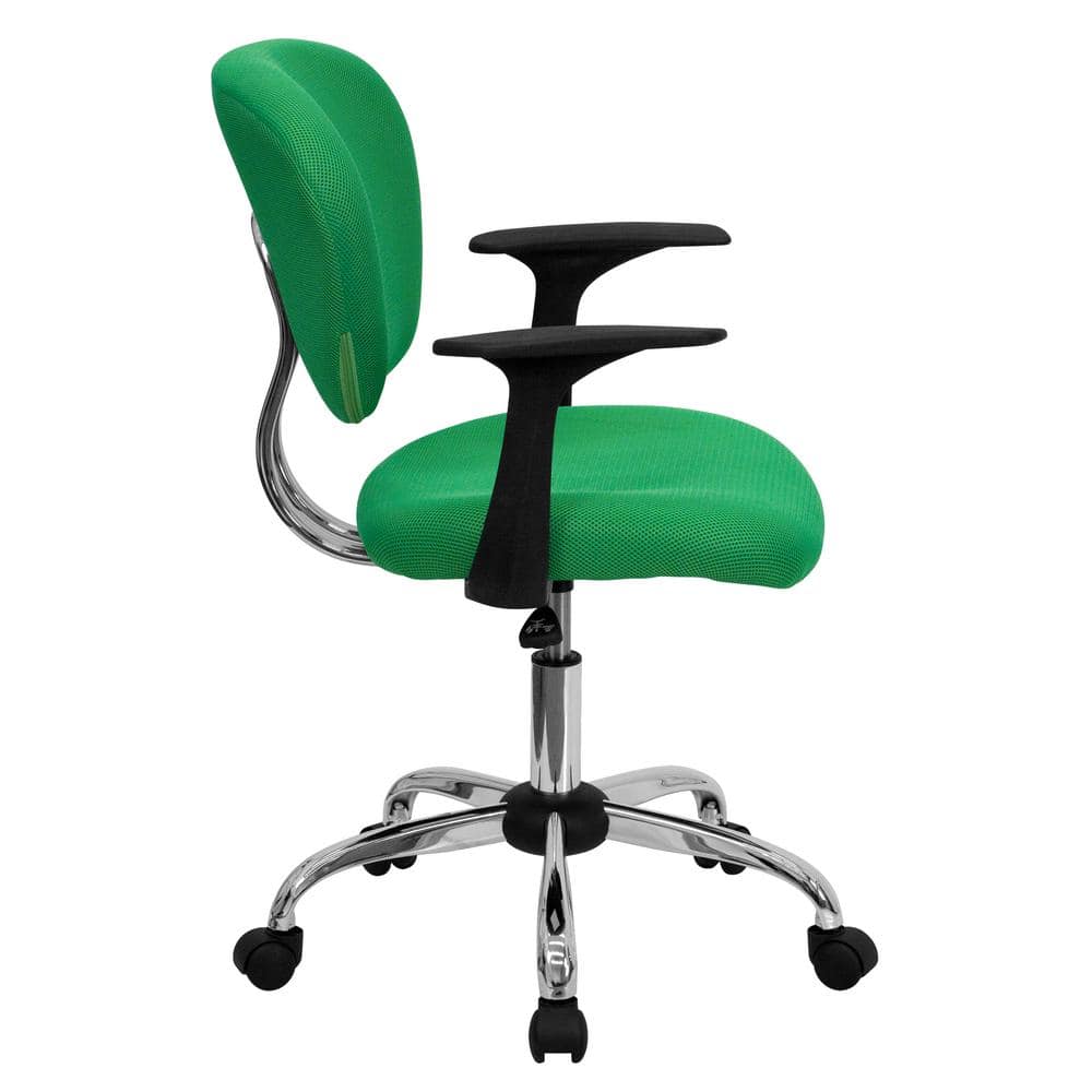 Bright Green Mesh Mid-Back Task Chair with Chrome Base