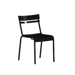 Black Steel Outdoor Dining Chair in Black
