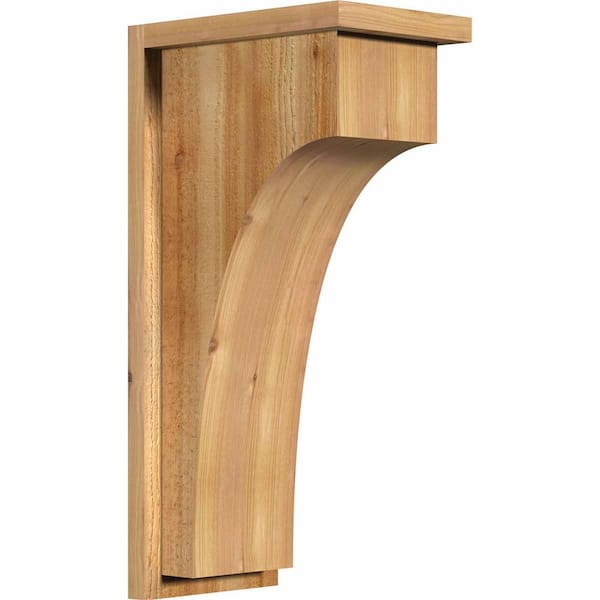 Ekena Millwork 8 in. x 12 in. x 24 in. Huntington Rough Sawn Western Red Cedar Corbel with Backplate