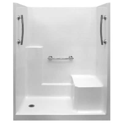 Ella Ultimate 36 in. x 60 in. x 77 in. 1-Piece Low Threshold Shower ...