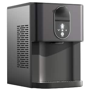 16.9 in. Ice Production per Day(44 lb), 32 lb. Portable Ice Maker in Black with Intelligent panel and nugget maker.